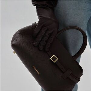 Used good condition Manu Atelier Le Cambon 25 Black Leather Handbag